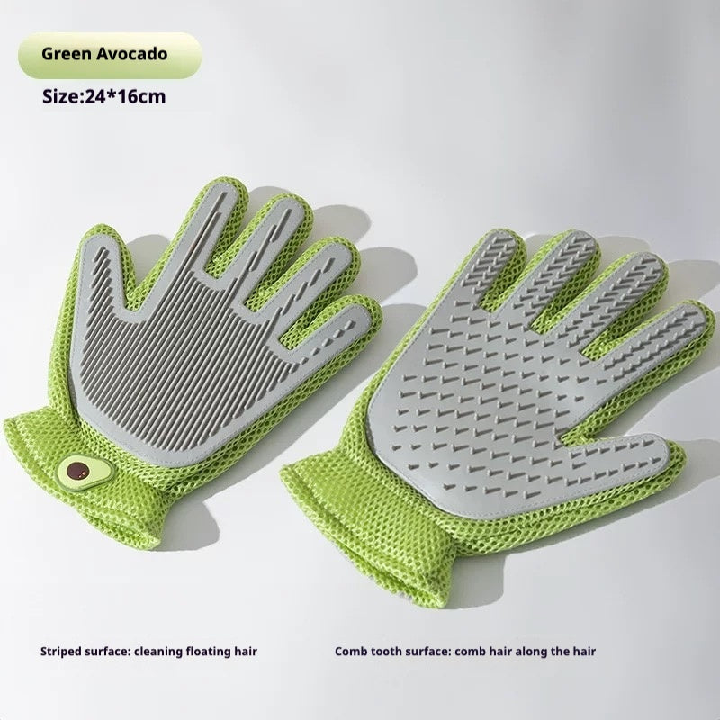 2-in-1 Pet Grooming Glove Brush