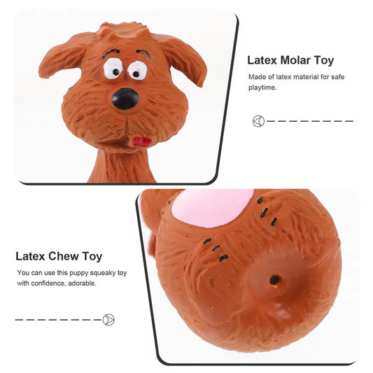 4PCS Squeaky Latex Dog Chew Toys – Cute Dental & Teething Set