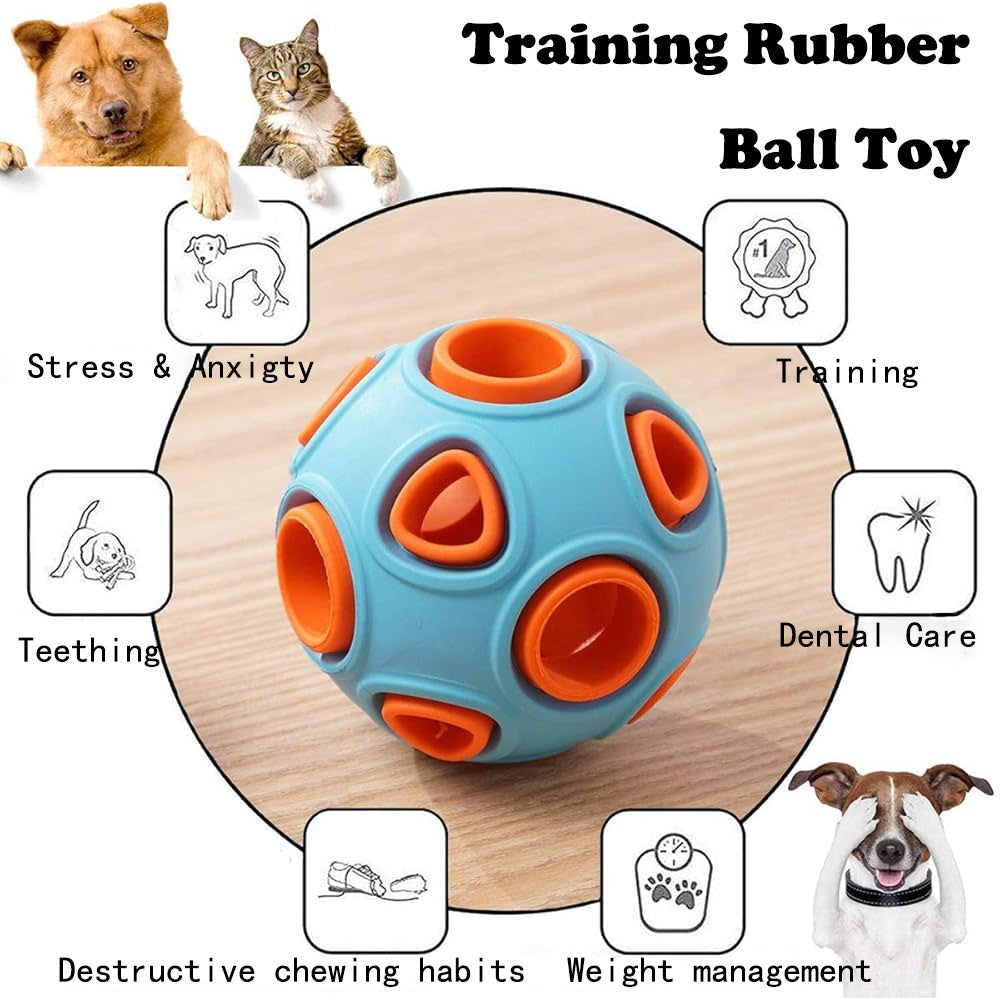 Interactive Dog Bell Ball Toy (2-Pack) – Rubber Chew for Puppies & Small Dogs