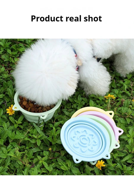 3-in-1 Collapsible Pet Travel Bowl – Slow Feeder, Suction Base & Portable Hook