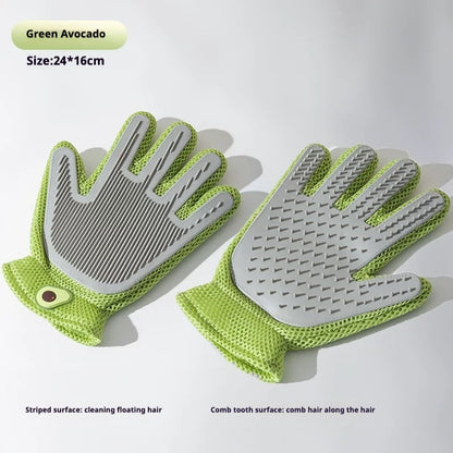2-in-1 Pet Grooming Glove Brush