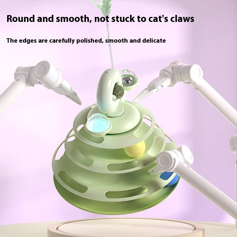 4-Tier Interactive Cat Track Tower