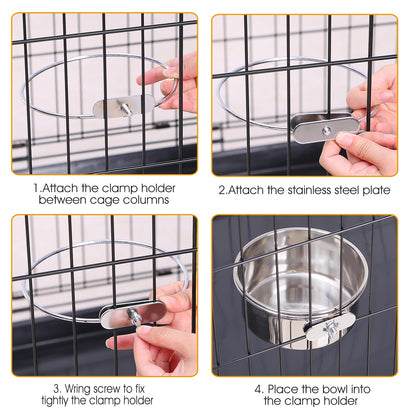 Premium Clamp-On Dog Bowl (M Size)