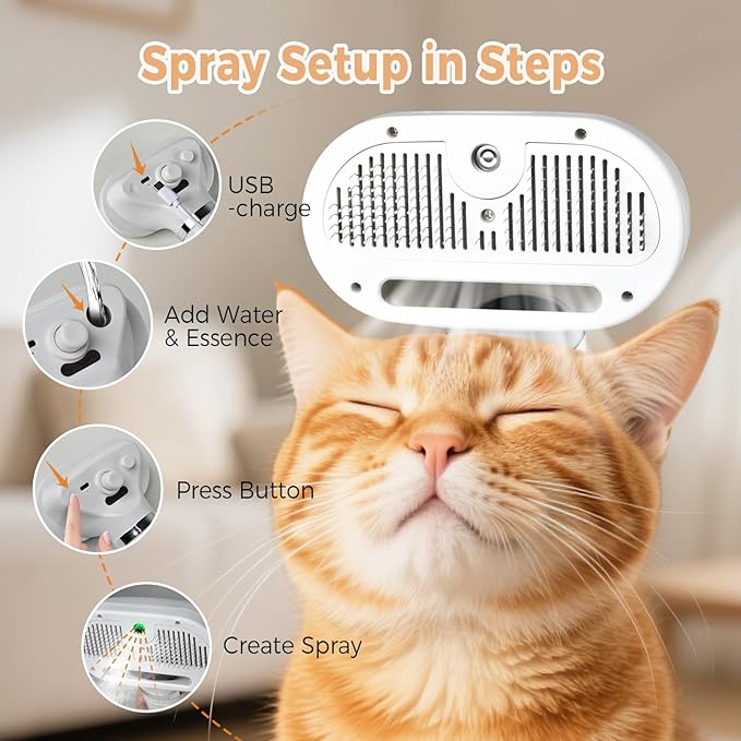 Self-Cleaning Steam Pet Brush (3-in-1)