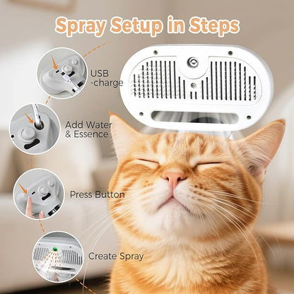 Self-Cleaning Steam Pet Brush (3-in-1)