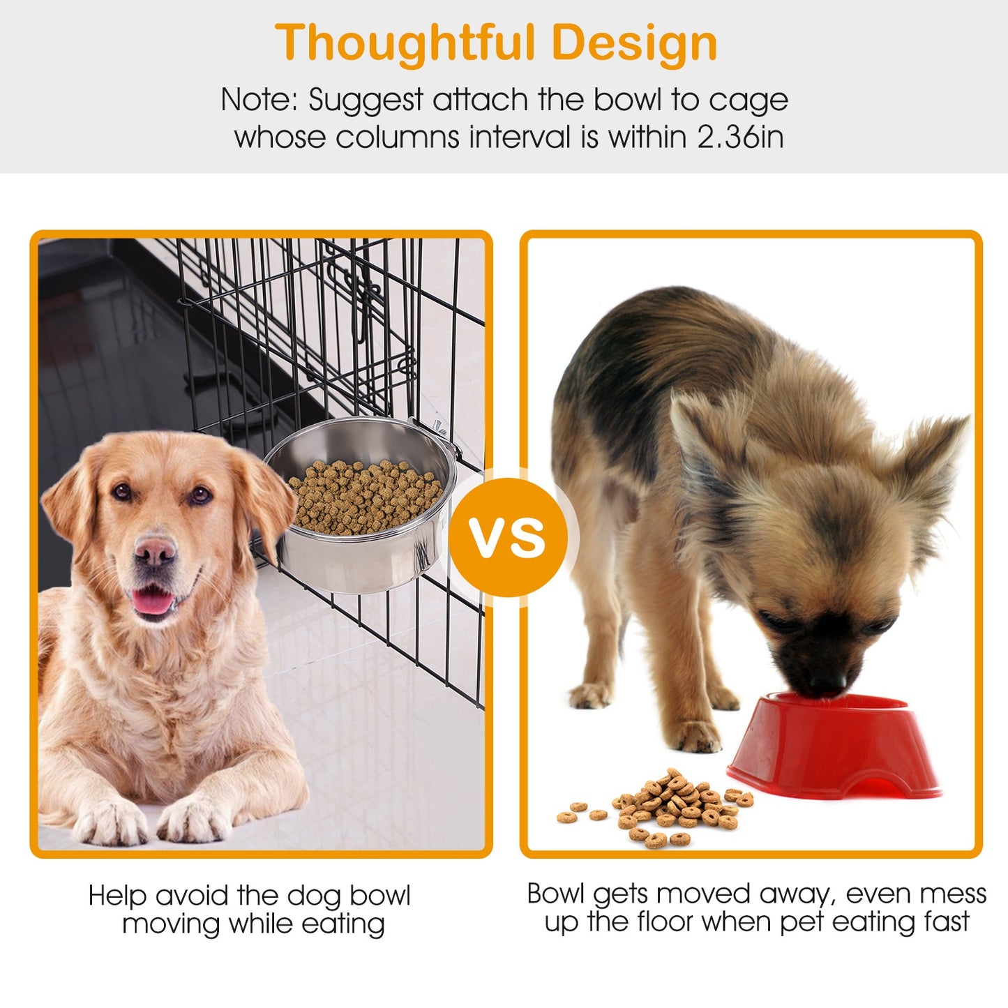 Premium Clamp-On Dog Bowl (M Size)