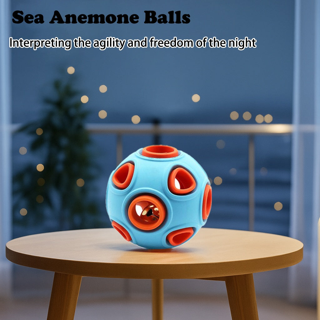 Interactive Dog Bell Ball Toy (2-Pack) – Rubber Chew for Puppies & Small Dogs