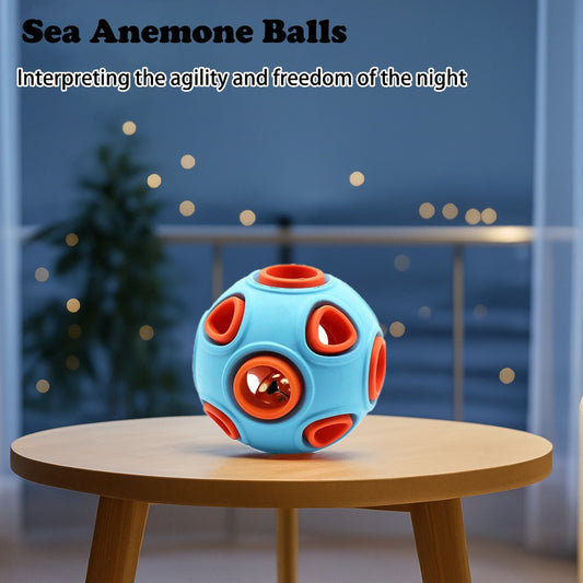 Interactive Dog Bell Ball Toy (2-Pack) – Rubber Chew for Puppies & Small Dogs