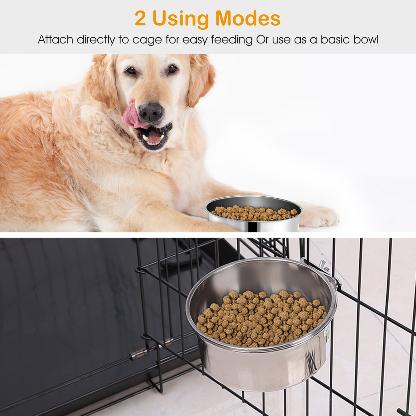 Premium Clamp-On Dog Bowl (M Size)