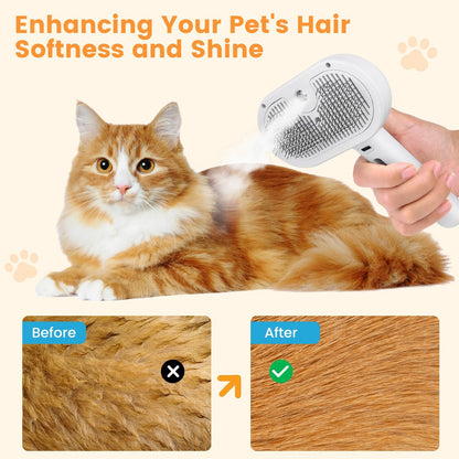 Self-Cleaning Steam Pet Brush (3-in-1)