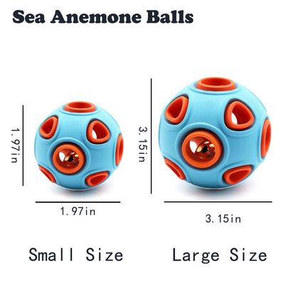 Interactive Dog Bell Ball Toy (2-Pack) – Rubber Chew for Puppies & Small Dogs