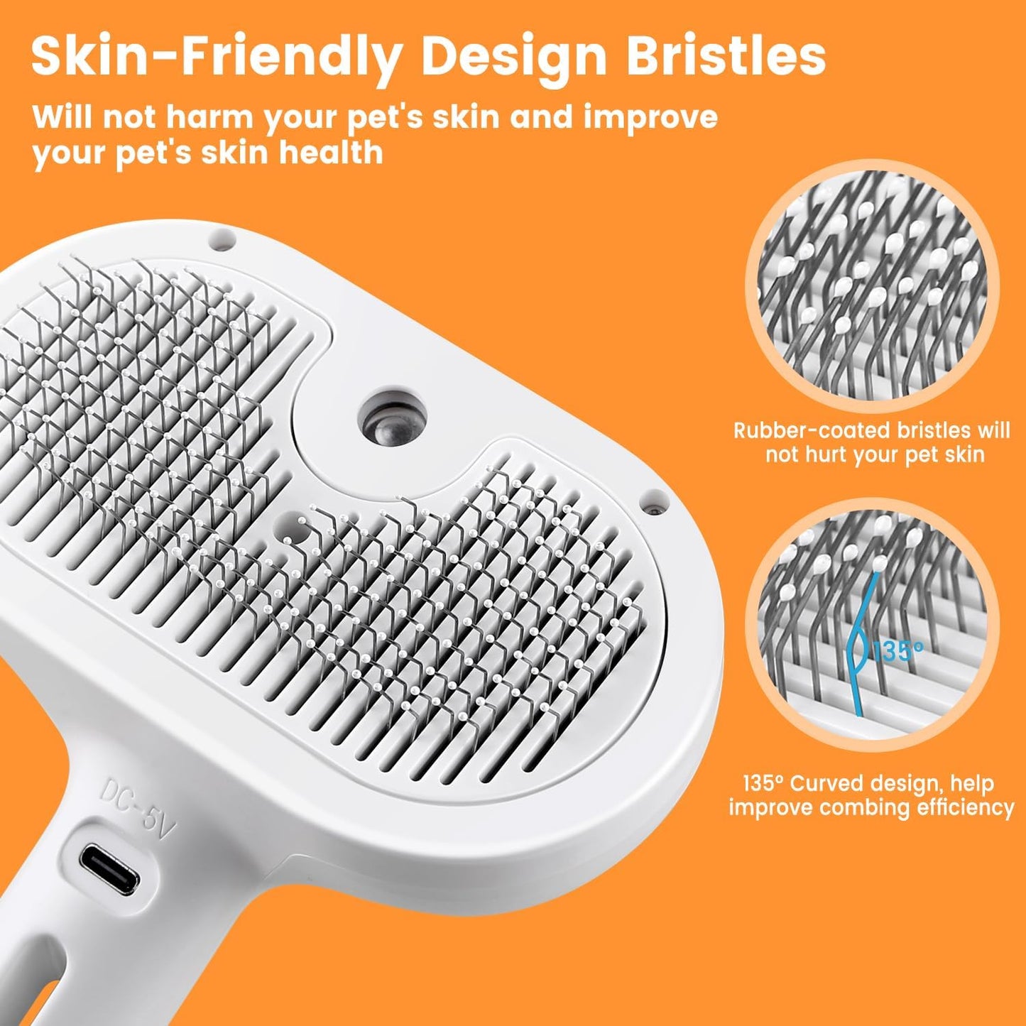 Self-Cleaning Steam Pet Brush (3-in-1)