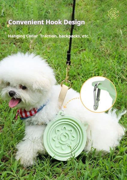 3-in-1 Collapsible Pet Travel Bowl – Slow Feeder, Suction Base & Portable Hook