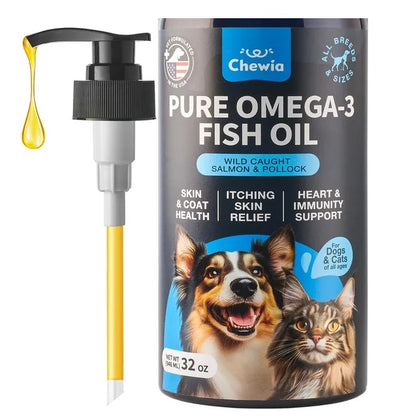 All-Breed Dog Omega Fish Oil – Skin & Coat Support (32 oz)