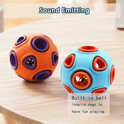 Interactive Dog Bell Ball Toy (2-Pack) – Rubber Chew for Puppies & Small Dogs
