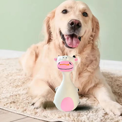 4PCS Squeaky Latex Dog Chew Toys – Cute Dental & Teething Set