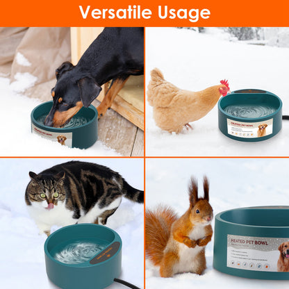 Premium Heated Pet Water Bowl – 74oz Waterproof Smart Feeder