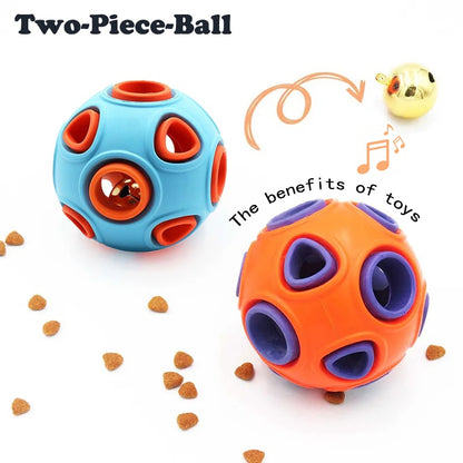 Interactive Dog Bell Ball Toy (2-Pack) – Rubber Chew for Puppies & Small Dogs