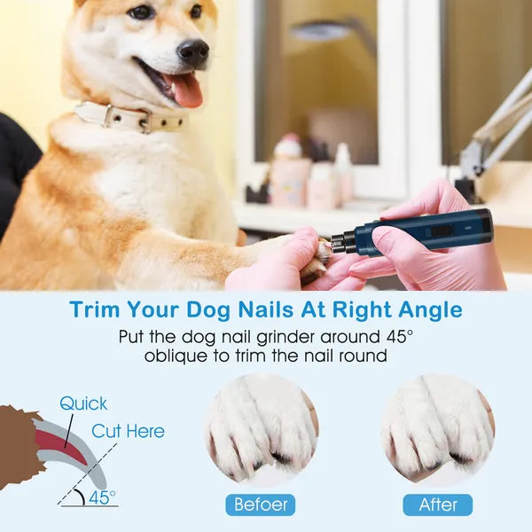 Quiet USB Rechargeable Dog Nail Grinder (2-Speed)