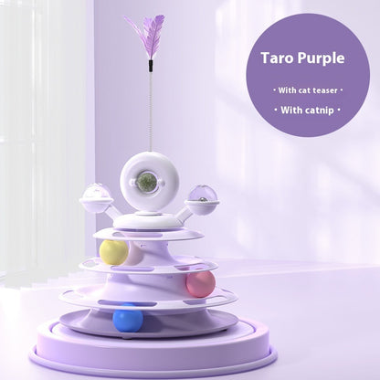 4-Tier Interactive Cat Track Tower
