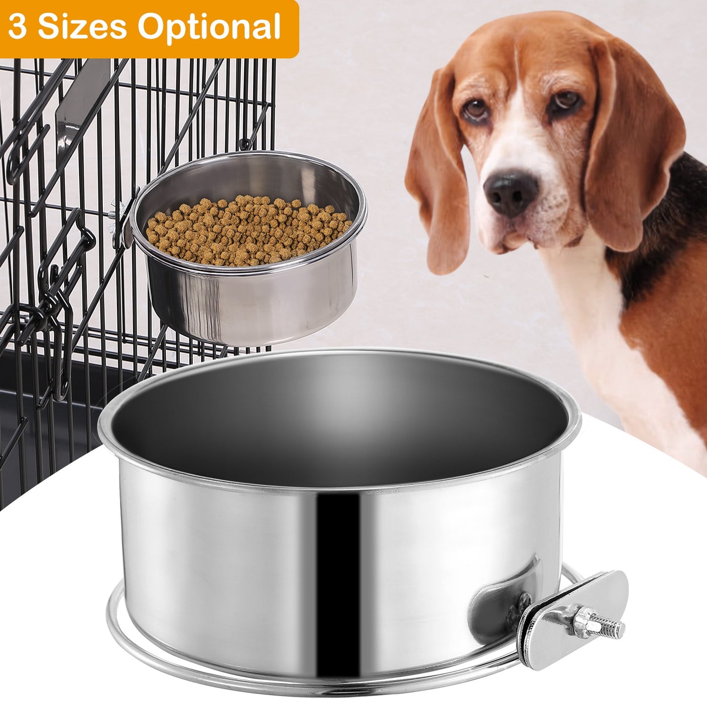 Premium Clamp-On Dog Bowl (M Size)