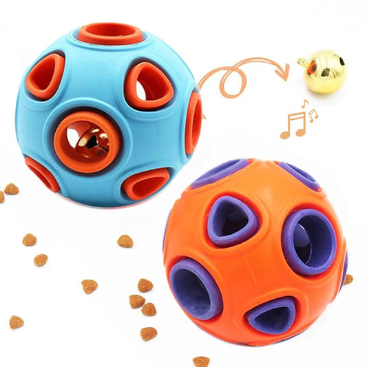 Interactive Dog Bell Ball Toy (2-Pack) – Rubber Chew for Puppies & Small Dogs